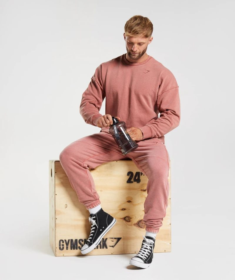 Men's Gymshark Power Washed Jogger Pink | CA 6A0ND7